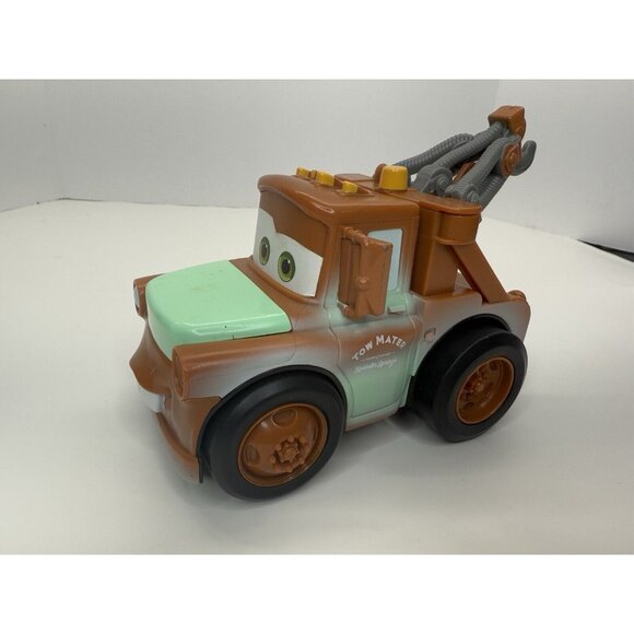 Disney Store Pixar Cars Tow Mater Talking Pop Off Hood Action Vehicle Works - Picture 1 of 8